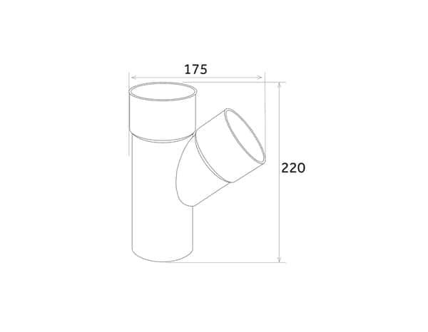 Te angle à 67° Mâle/Femelle de gouttière PVC gris anthracite Ø 80 - First - Brico Dépôt