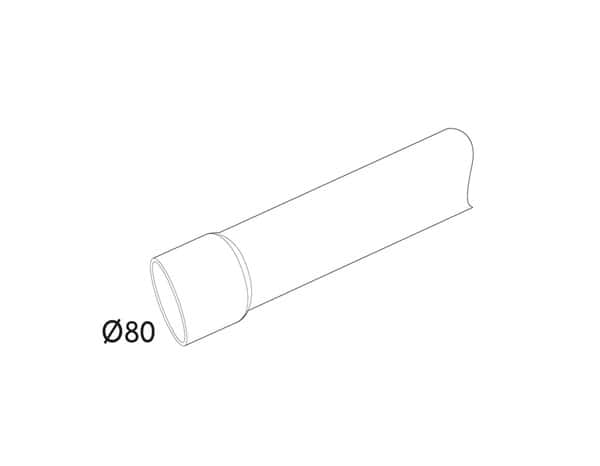 Tube de Descente de Gouttière PVC Ø80 ANTHRACITE longueur de 1ml  (prémanchonné)