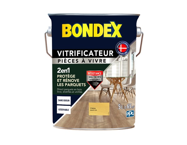 Vitrificateur chêne ciré pour pièces à vivre 5 L - Bondex - Brico Dépôt