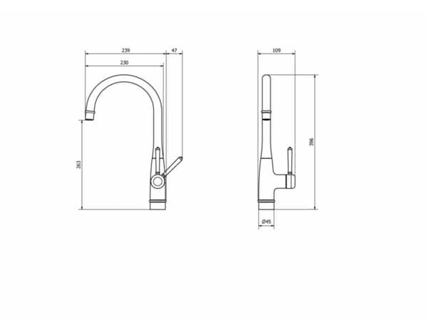 Mitigeur évier de cuisine "Filbert" - H. 39,6 cm - GoodHome - Brico Dépôt