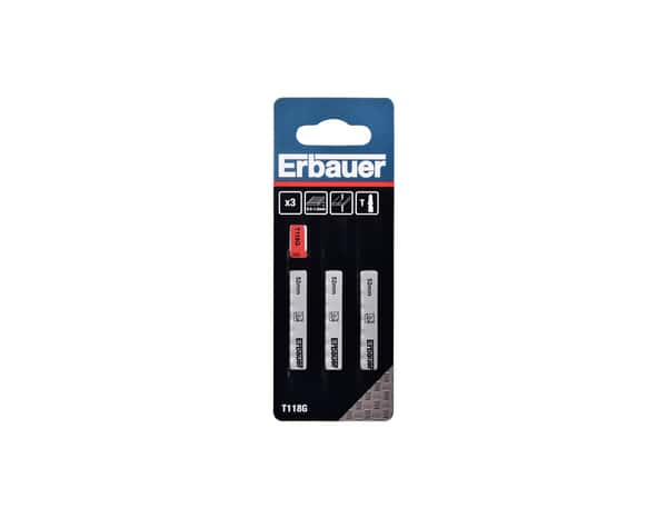 Lot de 3 lames de scie sauteuse métal t118g , Diam. 0.5-1.5 mm - Erbauer - Brico Dépôt