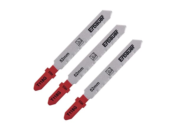 Lot de 3 lames de scie sauteuse métal t118g , Diam. 0.5-1.5 mm - Erbauer - Brico Dépôt