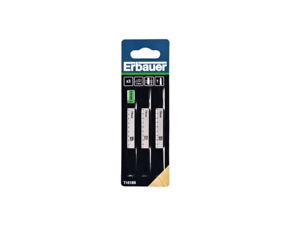 Lot de 3 lames de scie sauteuse pour bois t101br, Diam. 3-30 mm - Erbauer - Brico Dépôt