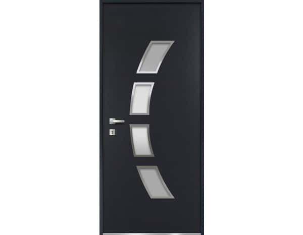 Porte entrée métal gris "Hati" H. 215 x l. 90 droite - Geom - Brico Dépôt