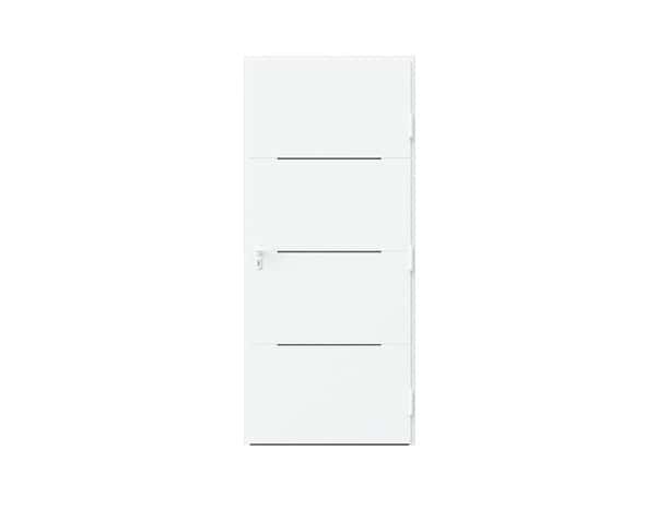 Porte d'entrée aluminium blanc "Mahe" H. 215 x l. 90 gauche - Geom - Brico Dépôt