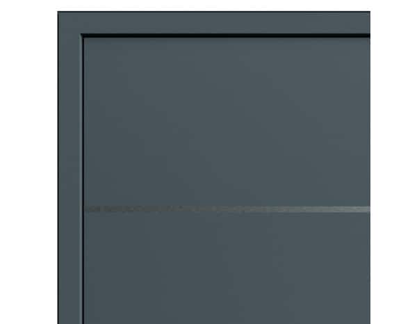 Porte d'entrée aluminium gris "Loras" H. 215 x l. 90 droite - Geom - Brico Dépôt