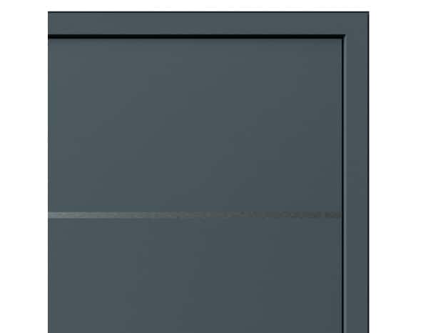 Porte d'entrée aluminium gris "Loras" H. 215 x l. 90 gauche - Geom - Brico Dépôt