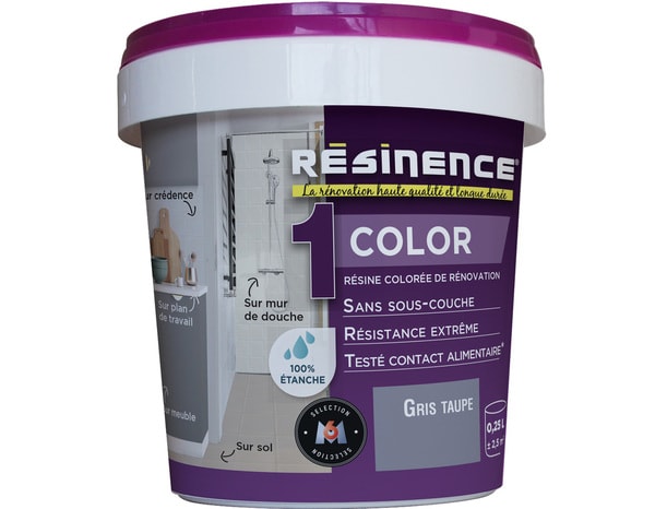 Résine colorée taupe, pour rénover les éléments muraux 250 ml - Resinence - Brico Dépôt