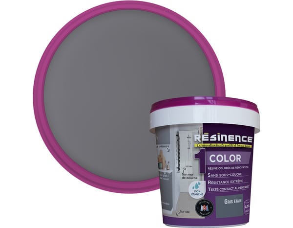 Résine colorée étain, pour rénover et relooker les éléments muraux 250 ml - Resinence - Brico Dépôt