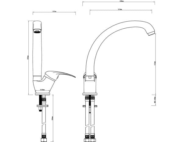 Mitigeur évier de cuisine "Dora" - H. 25,5 cm - Brico Dépôt