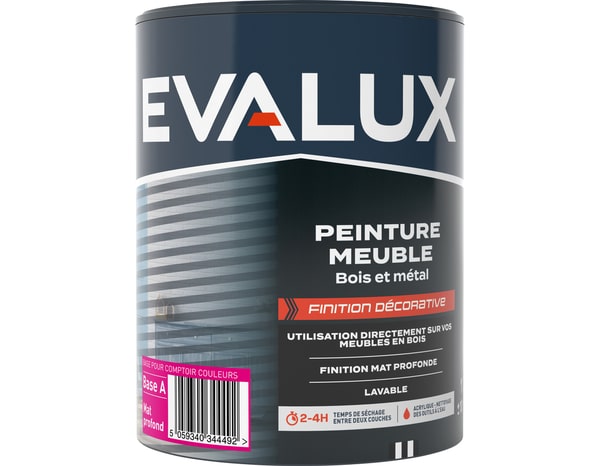 Peinture meuble bois et métal - Base A 1 L - Evalux - Brico Dépôt