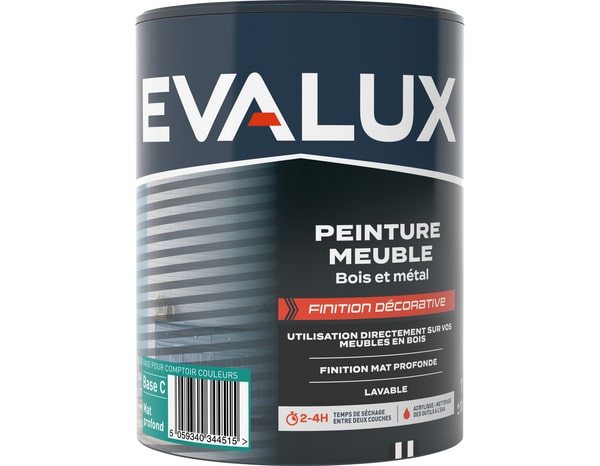 Peinture meuble bois et métal - Base C 1 L - Evalux - Brico Dépôt