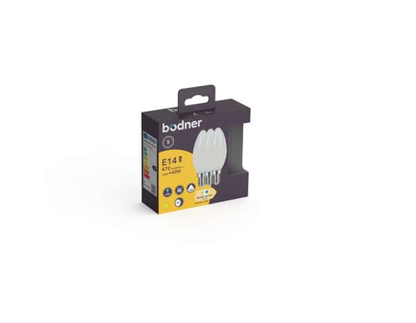 Lot de 3 ampoules LED à filament E14 - 470 Lm et 2700K - Bodner - Brico Dépôt