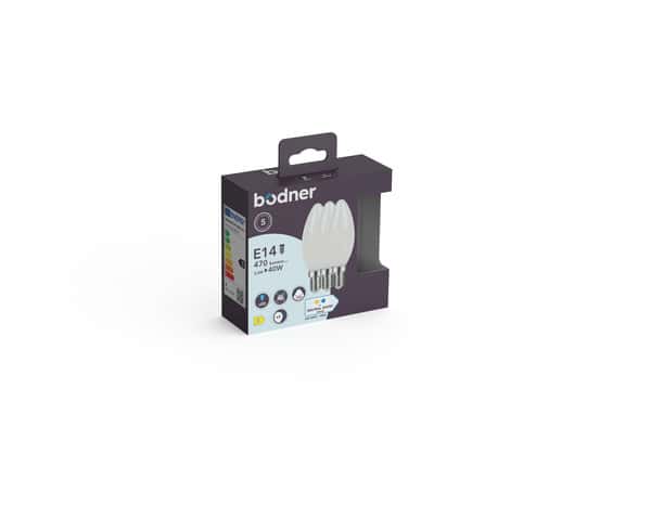 Lot de 3 ampoules LED à filament E14 - 470 Lm et 4000K - Bodner - Brico Dépôt