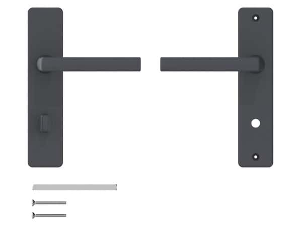 Ensemble poignée de porte "Koya" avec serrure à condamnation - Entraxe 195 mm - Assa Abloy - Brico Dépôt