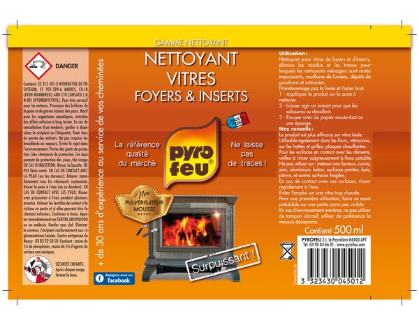 Nettoyant vitres d'insert R104 500ml - Provence Outillage