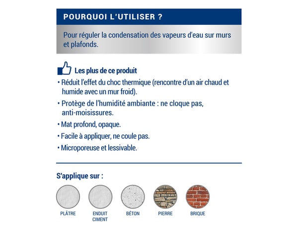 Peinture anti-condensation intérieur mat blanc Ripolin 2,5 L - Ripolin - Brico Dépôt