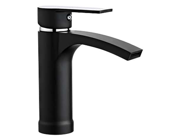 Mitigeur lavabo "Cascadix" noir mat - H. 16.5 cm. - Brico Dépôt