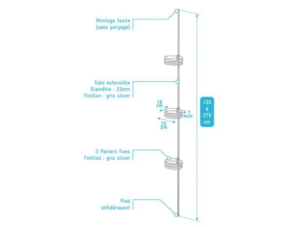 Etagère extensible "Espérance" en acier - Brico Dépôt