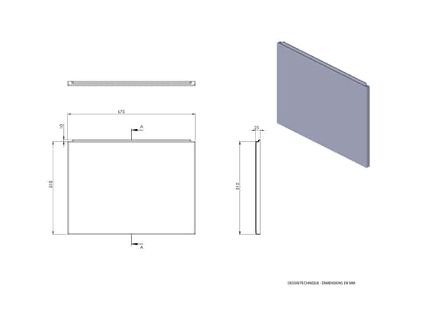 Tablier latéral ABS H. 51 cm x Ep. 2,5 cm x l. 70 cm - Brico Dépôt