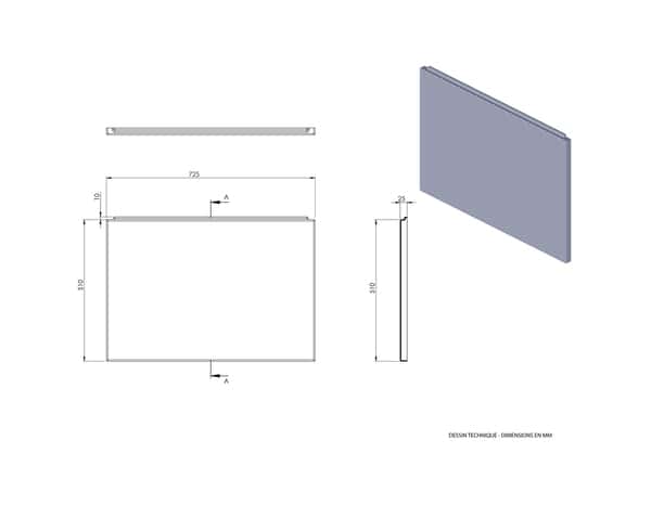 Tablier latéral ABS 75 cm H. 51 cm x Ep. 2,5 cm x l. 75 cm - Brico Dépôt