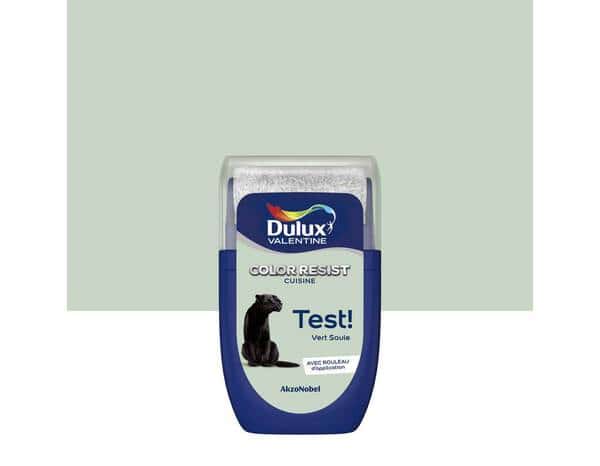 Testeur peinture cuisine Color resist acrylique mat vert saule 30 ml - Dulux Valentine - Brico Dépôt