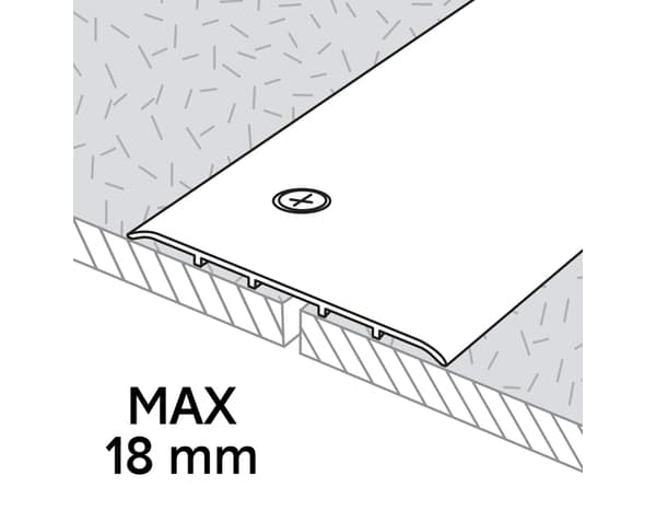 Barre de seuil extra-plate en aluminium décor métal mat GoodHome 35 x 930 mm