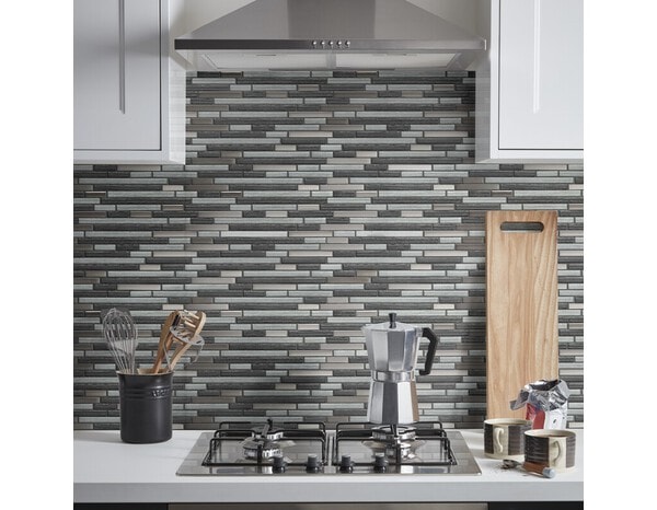 Mosaïque "Foxe" mix gris - l. 30 x L. 30 cm - GoodHome - Brico Dépôt