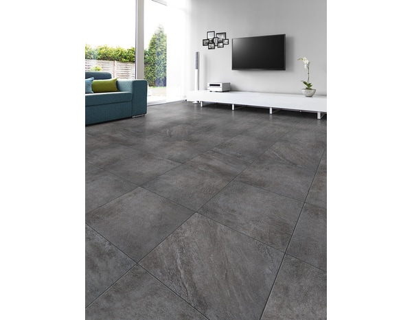 Carrelage de sol intérieur "Alberini" gris anthracite - l. 42 x L. 42 cm - Brico Dépôt