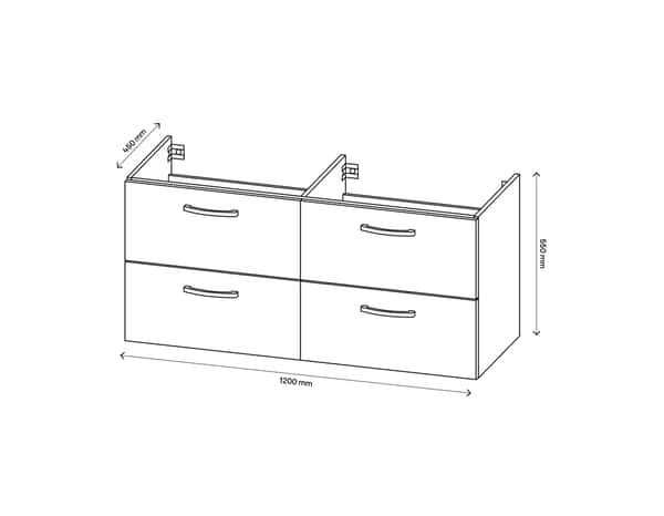 Meuble sous vasque à suspendre gris "Aruna" L. 120 x H. 55 x P.45 cm - Brico Dépôt