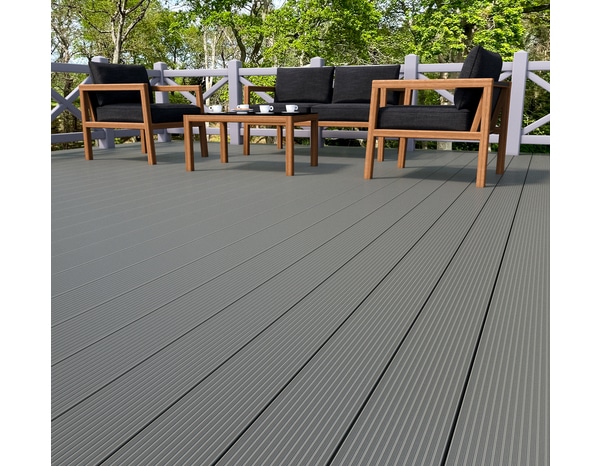 Lame de terrasse composite gris foncé - 3000 x 143 x 22 mm - Brico Dépôt