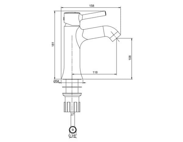 Mitigeur lavabo chromé "Umbolo" H. 18,1 cm. - Brico Dépôt