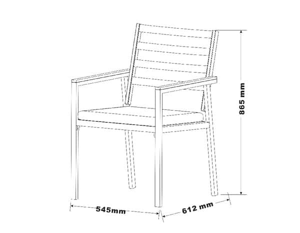 Fauteuil en aluminium "Polywood Azalis" - Blooma - Brico Dépôt