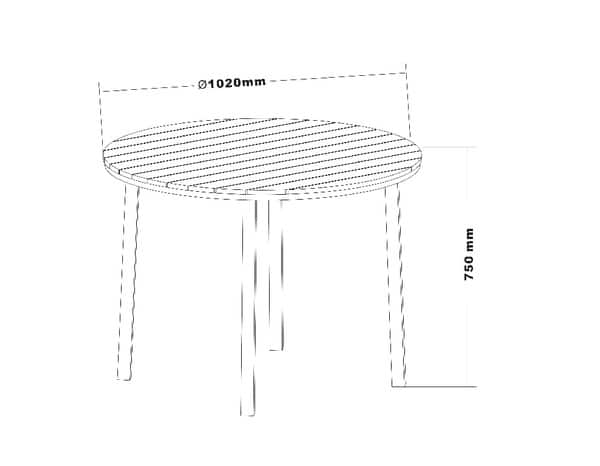 Table en aluminium et plateau contre-plaqué 102 x H. 75 cm "Polywood Azalis" - Blooma - Brico Dépôt