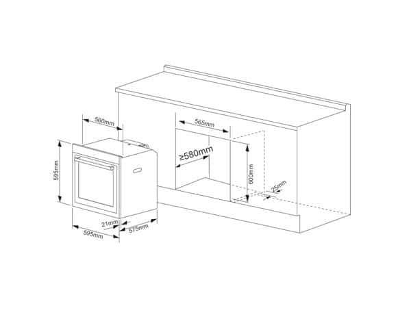 Four multifonction pyrolyse - 3 200 W - Cooke and Lewis - Brico Dépôt