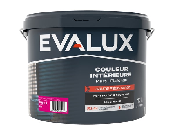 Peinture murs et plafonds Base mat 10 L - Evalux - Brico Dépôt