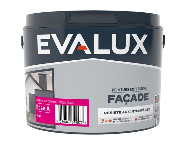 Peinture façade Base A 2,5 L - Evalux - Brico Dépôt