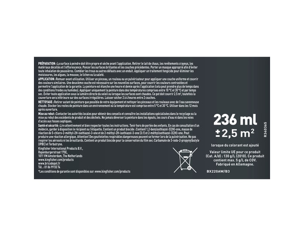 Peinture extérieur jardin Base A Satin 0,23 L - Evalux - Brico Dépôt