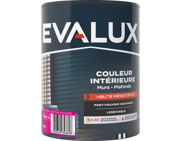 Peinture intérieure haute résistance Base A Mat 1 L - Evalux - Brico Dépôt