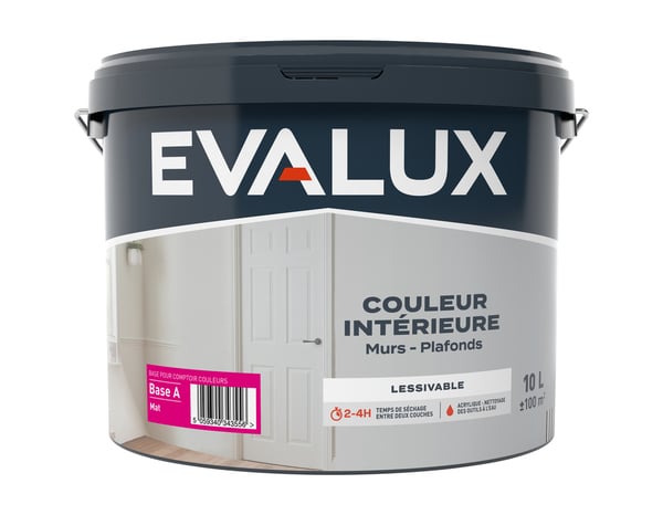 Peinture base A intérieur Mat 10 L - Evalux - Brico Dépôt