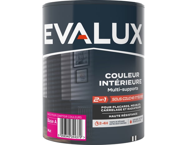 Peinture multi supports Base A Mat 1 L - Evalux - Brico Dépôt