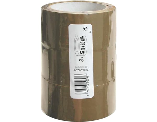 Lot de 3 rouleaux d'emballage PP 66 m x 50 mm - Brico Dépôt