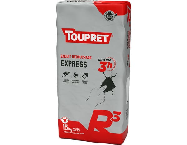 Enduit de rebouchage express en poudre - Sac de 15 Kg - Toupret - Brico Dépôt