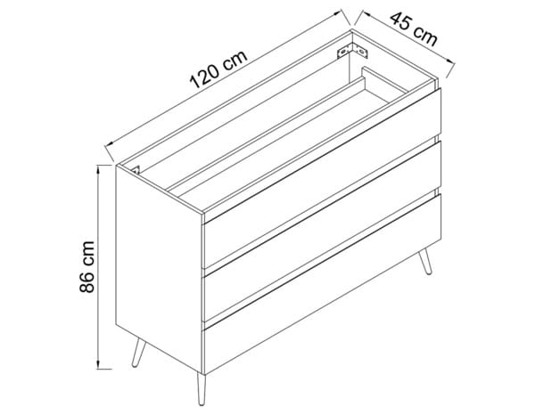 Meuble sous vasque double à poser  decor scandinave "style" l.120 x h.86 x p.45 cm - Brico Dépôt