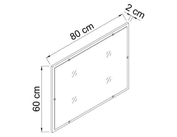 Miroir gris "style" l.80 x h.60 x p.2 cm - Brico Dépôt