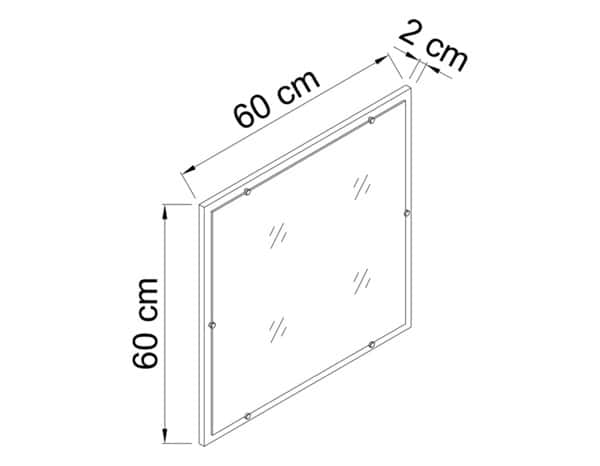 Miroir gris "style" l.60 x h.60 x p.2 cm - Brico Dépôt