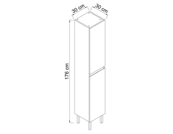 Colonne de rangement decor blanc/gris "style" l.30 x h.176 x p.30 cm - Brico Dépôt