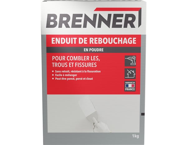 Enduit de rebouchage en poudre - Sac 1 kg - Brenner - Brico Dépôt