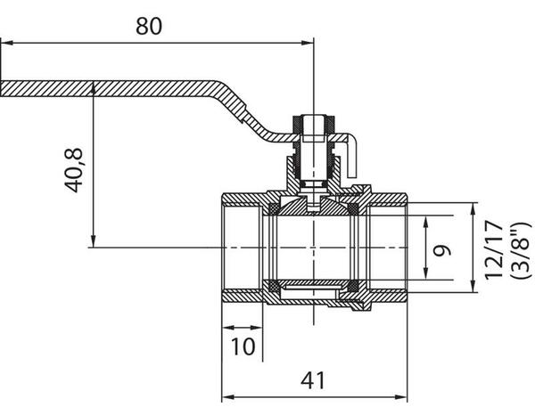 Vanne de remplissage à sphère passage intégral F/F - 12 x 17 mm - Somatherm - Brico Dépôt