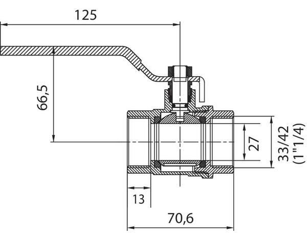 Vanne de remplissage à sphère passage intégral F/F - 33 x 42 mm - Somatherm - Brico Dépôt